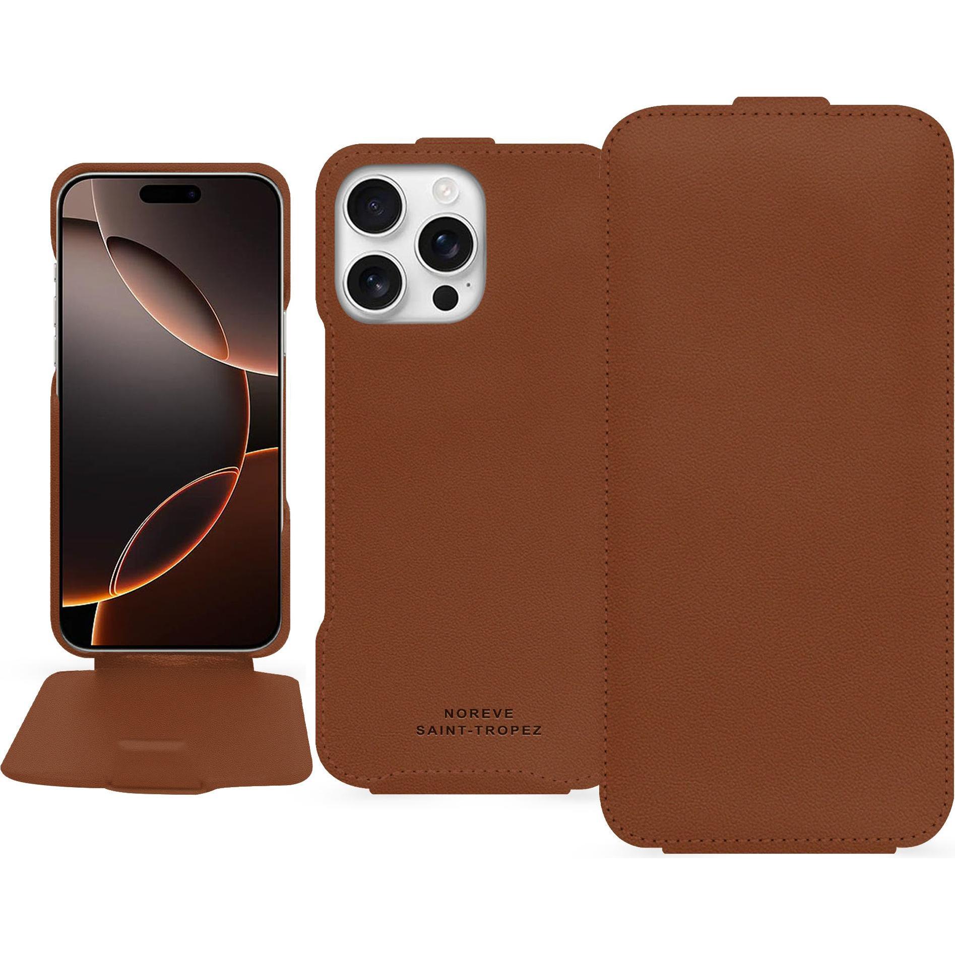 Bild von Noreve Lederschutzhülle vertikal (Apple iPhone 16 Pro), Smartphone Hülle, Braun