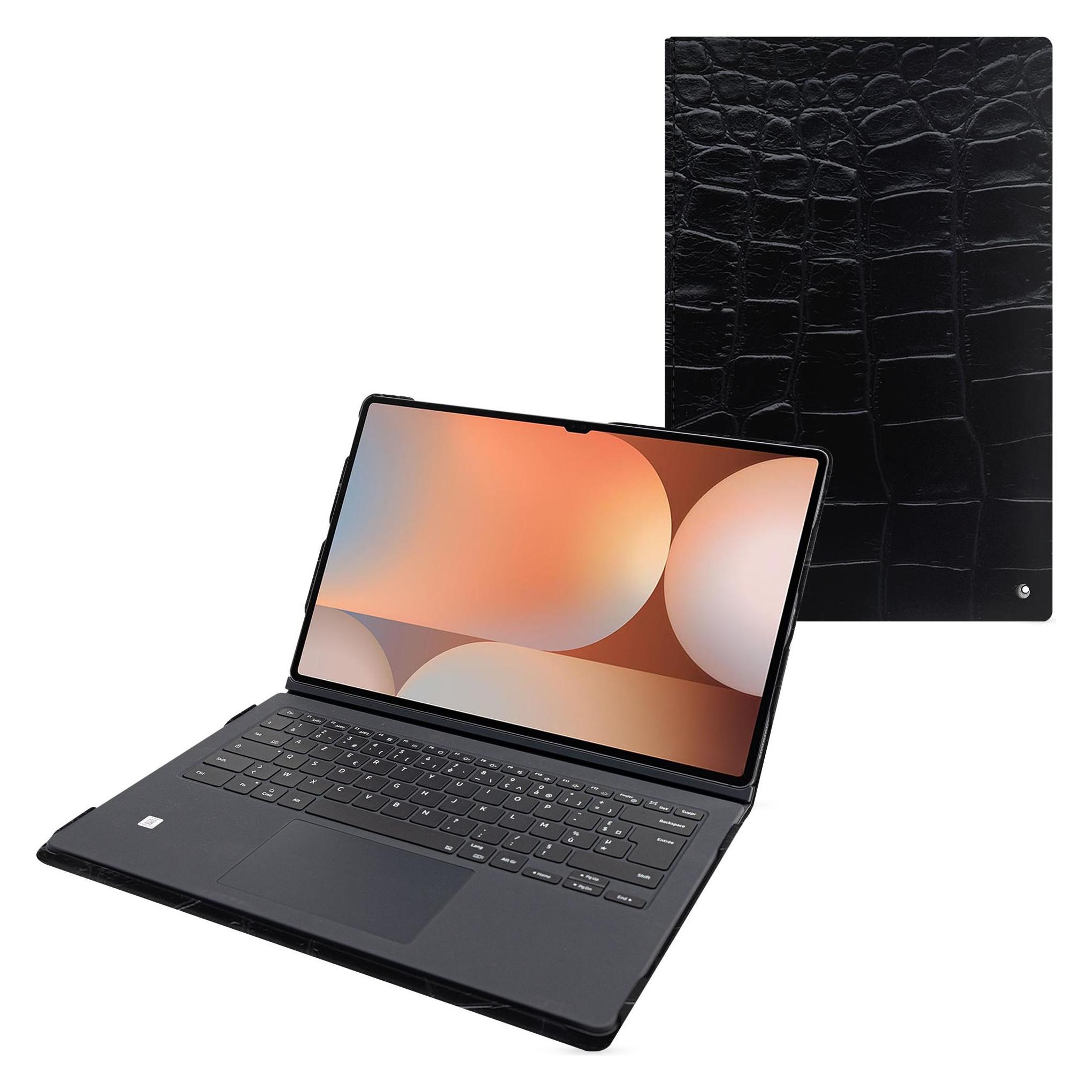 Bild von Noreve Samsung Galaxy Tab S10 Ultra Ledertasche kompatibel Book Cover Keyboard (Galaxy Tab S10 Ultra), Tablet Hülle, Schwarz