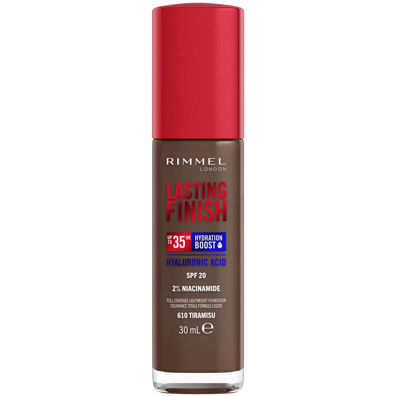 Bild von Rimmel Lasting Finish 35Hr Foundation 30 ml (Verschiedene Farbtöne) - 610 Tiramisu