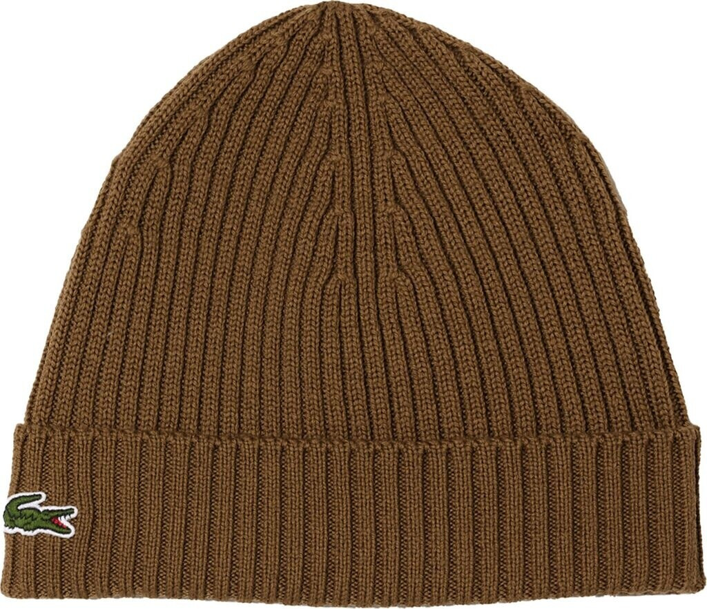 Bild von Lacoste Unisex Beanie aus gerippter Wolle (RB0001) camel