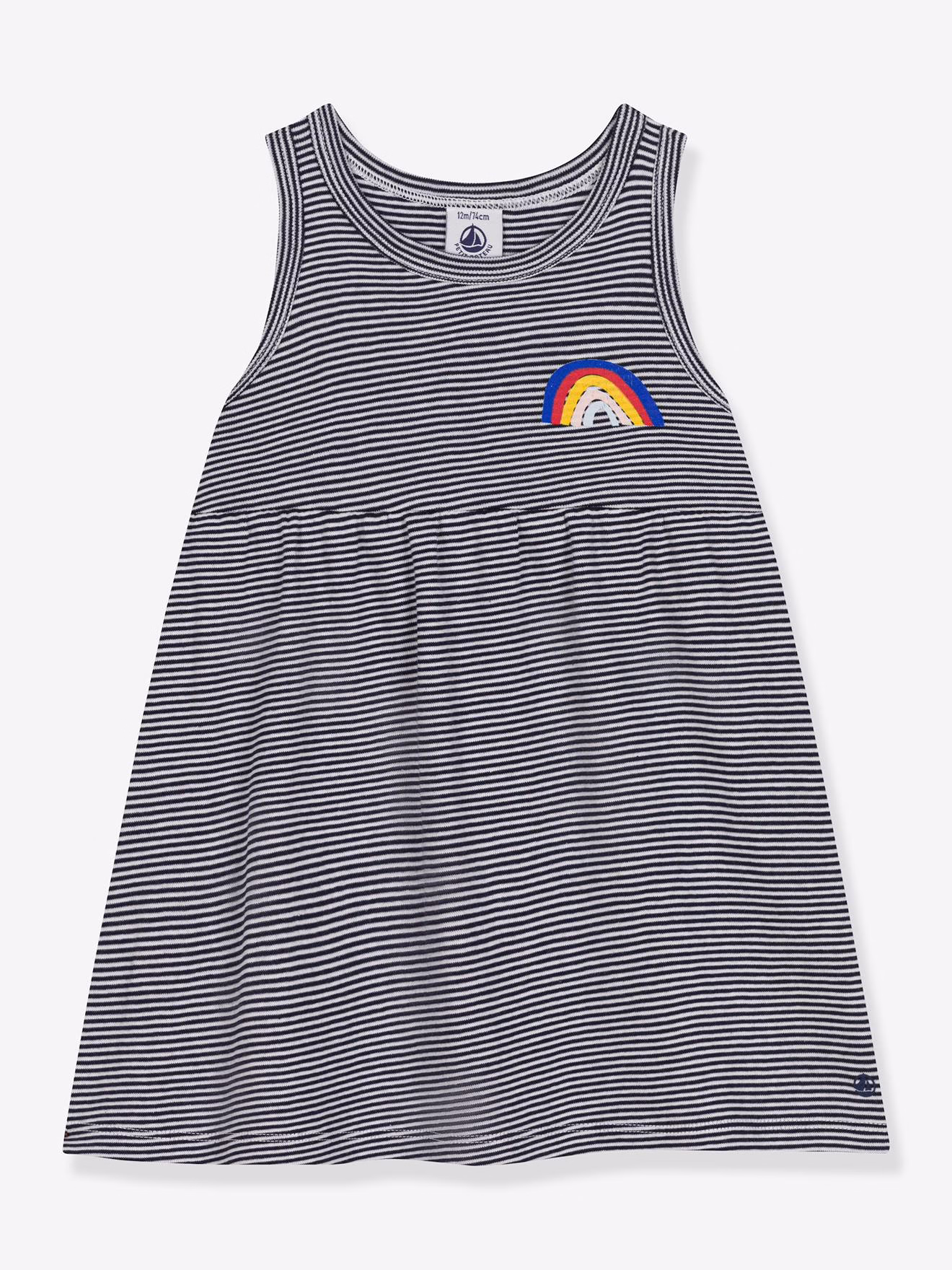 Bild von Petit Bateau Baby Mädchen A0AKQ Robe, Smoking/Marshmallow, 12 Monate