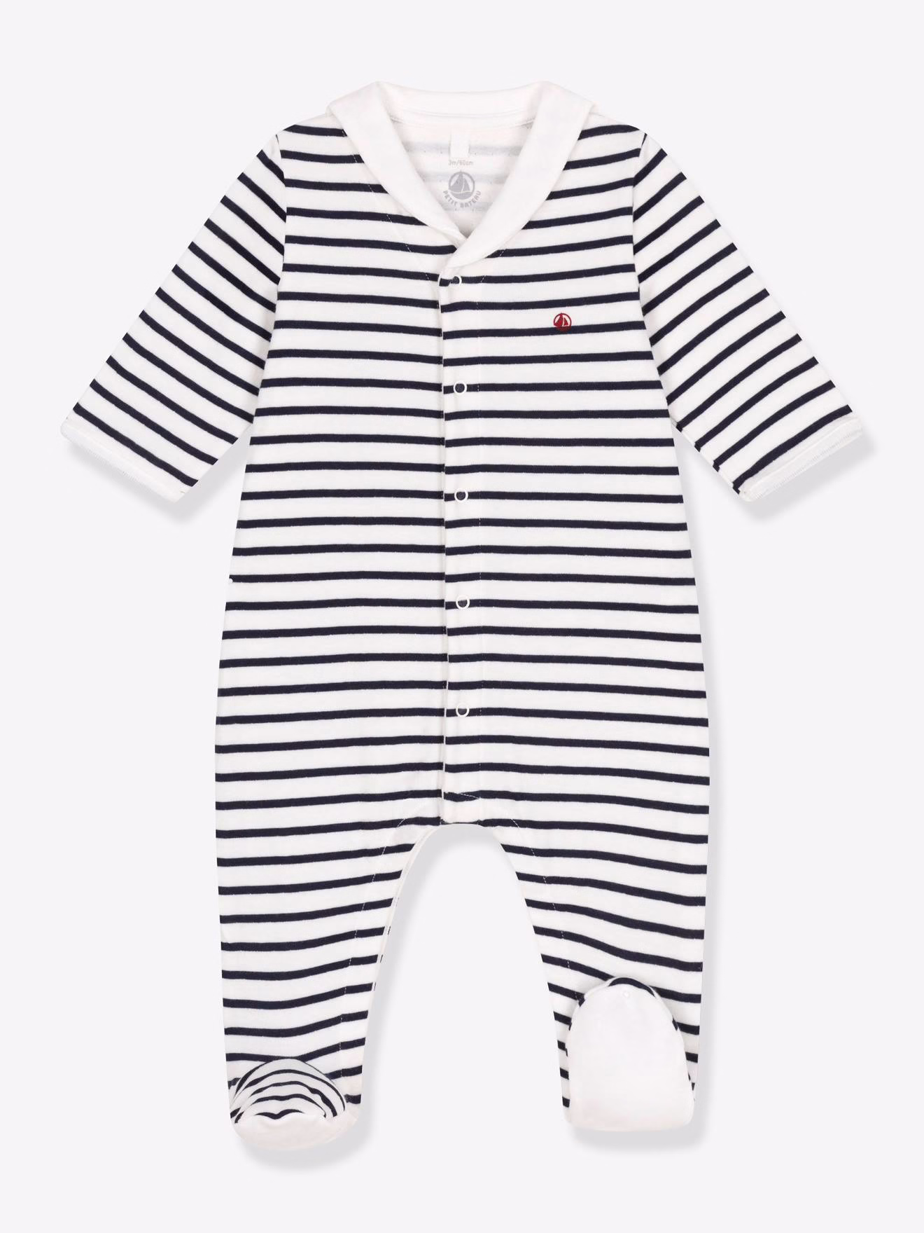 Bild von Baby Strampler aus dickem Jersey mit Kragen PETIT BATEAU