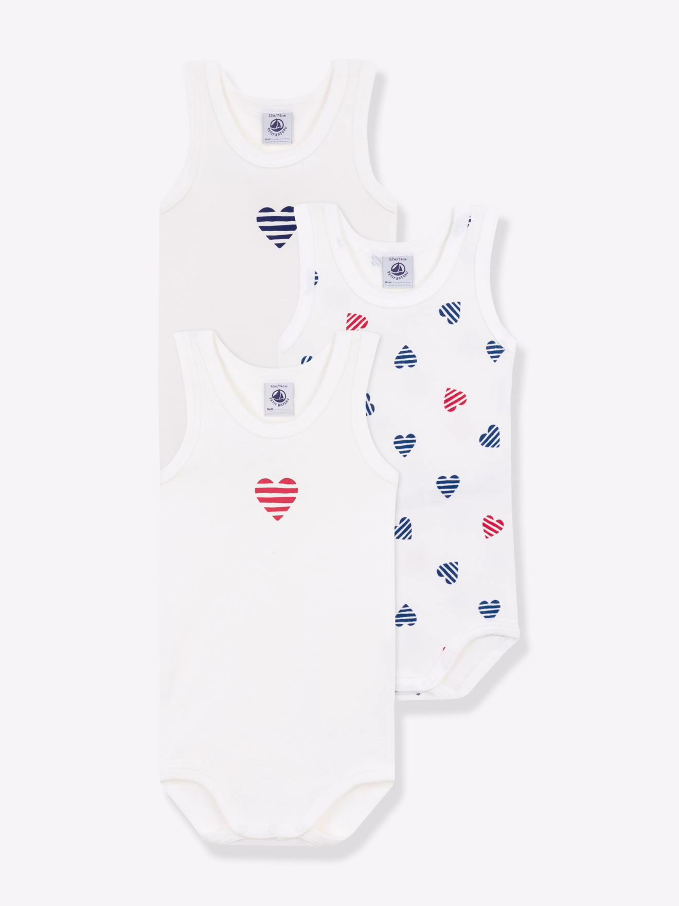 Bild von 3er-Pack ärmellose Baby Bodys PETIT BATEAU