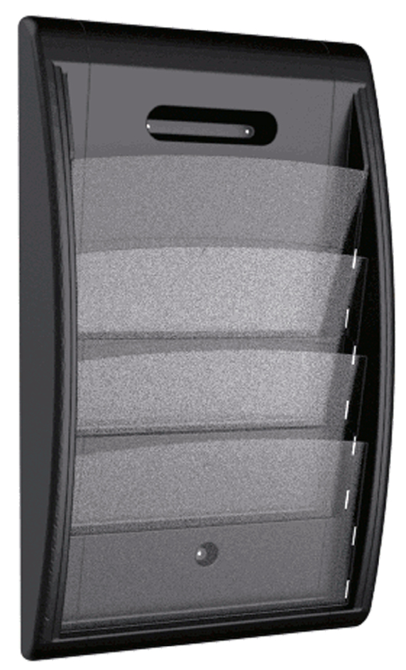 Bild von PAPERFLOW Zeitungsständer PAPERFLOW Wand-Prospekthalter Quick fit, 4 Fächer, anthrazit