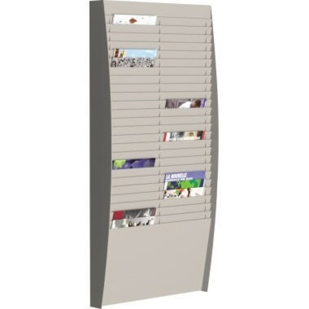 Bild von Paperflow Wand-Prospekthalter 50 Fächer A4 grau 54.4x112x0.6cm (A4V2X25.02)