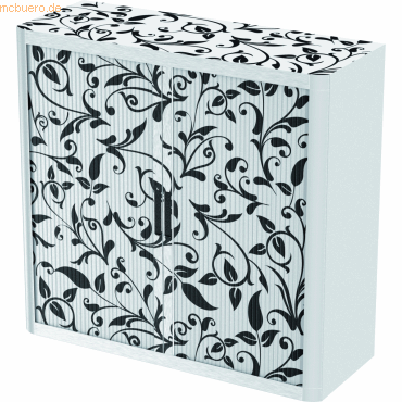 Bild von Easy, Aktenschrank, Rollladenschrank easyoffice BxTxH 86x37,5x104cm Ornamente weiss/schwarz