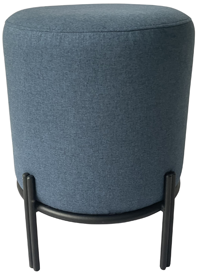 Bild von PAPERFLOW Hocker NEST, rund, Stoffbezug: blau Gestell aus schwarzem pulverbeschichtetem Stahl, mit Schutz - 1 Stück (PFNEST.01.06)