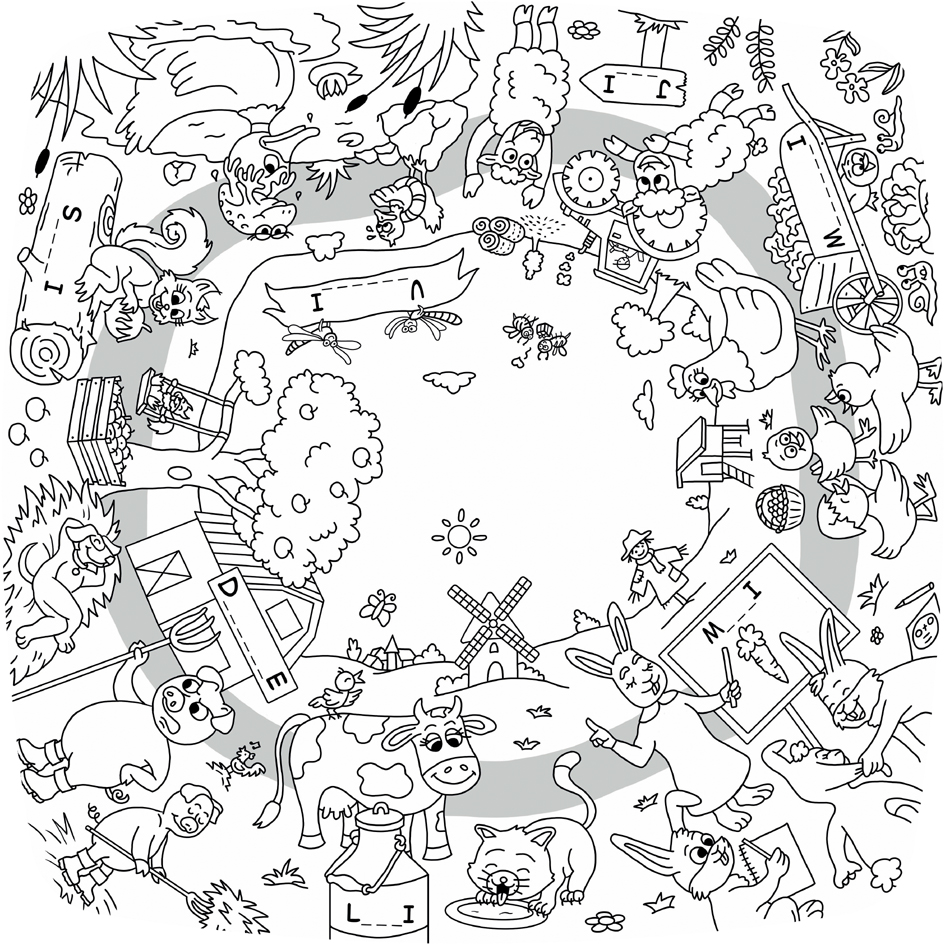 Bild von PAPERFLOW Kids "Bauernhof" Maltisch weiß 60,0 x 60,0 x 46,0 cm