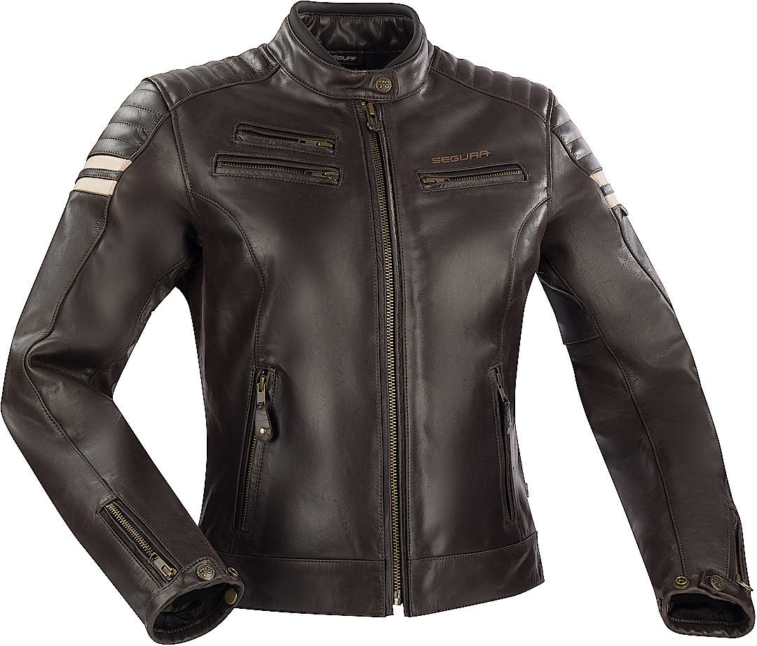 Bild von Segura Funky Damen Motorrad Lederjacke, braun, Größe 40