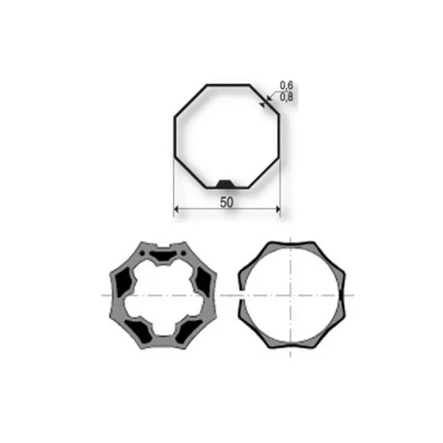 Bild von Somfy Adapterset Sw50 Gaviota Welle Für 50mm Motoren