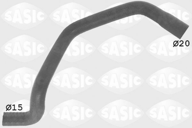 Bild von SASIC 3400102 Kühlerschlauch Wasserschlauch, Kühlwasserschläuche, Kühlmittelschlauch mitte rechts PEUGEOT: 206 Hatchback