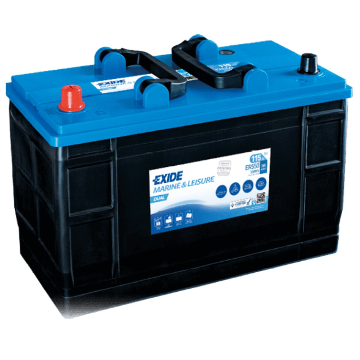 Bild von Exide Exide ER550 DUAL Marine & Leisure 12V 115Ah Batterie Batterie, (12 V)