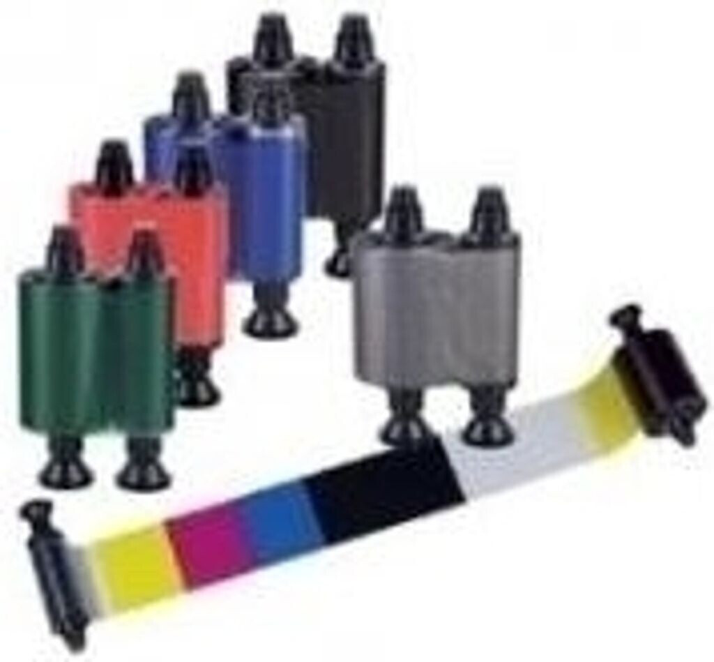 Bild von Evolis - YMCKO - original - print ribbon cassette - Kassette für das Drucker-Band Gelb, Magenta, Resinschwarz, Schablone