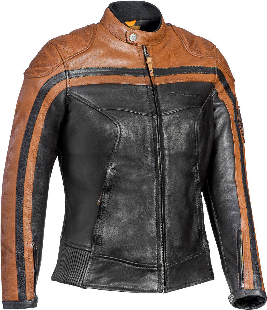 Bild von Ixon Pioneer Damen Motorrad Lederjacke, braun, Größe XS