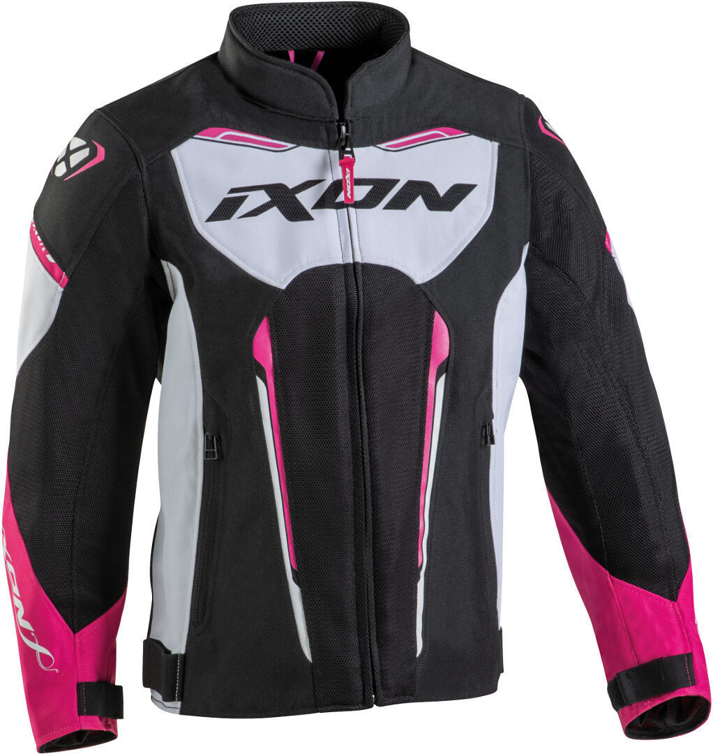 Bild von Ixon Striker Air L Kinder Motorrad Textiljacke, schwarz-weiss-pink, Größe 14 Jahre