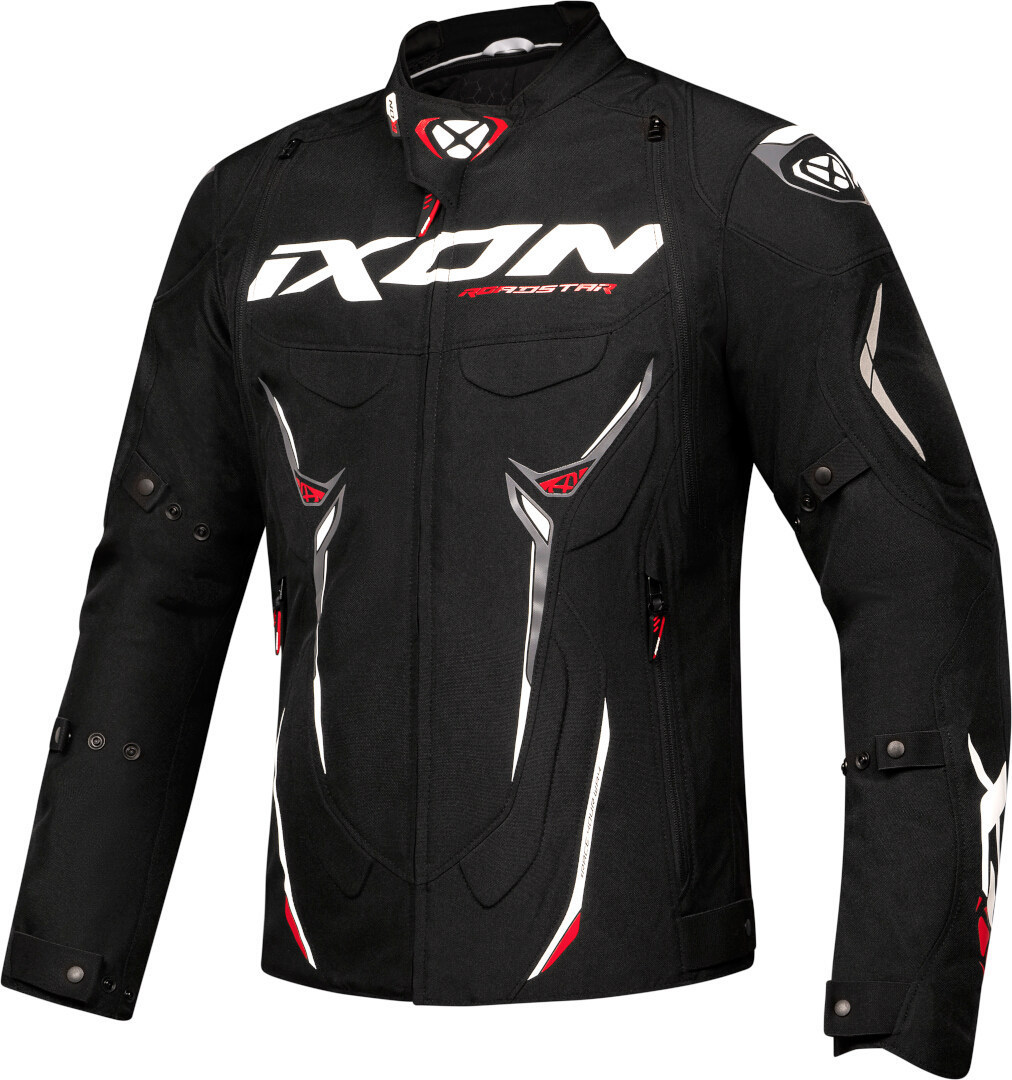 Bild von Ixon Roadstar Wasserdichte Motorrad Textiljacke, schwarz-weiss-rot, Größe XL für Männer
