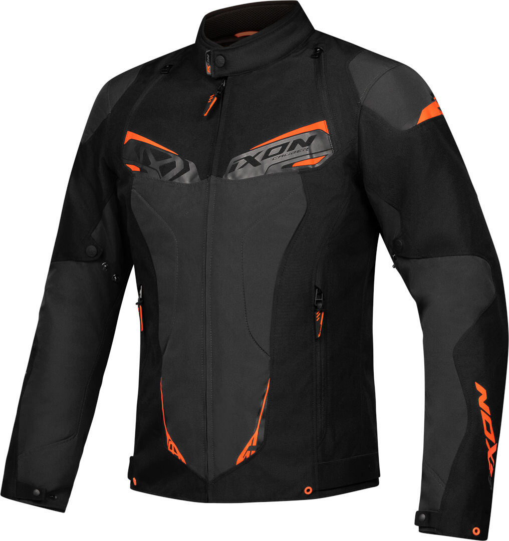 Bild von Ixon Caliber Wasserdichte Motorrad Textiljacke, schwarz-grau-orange, Größe 4XL für Männer