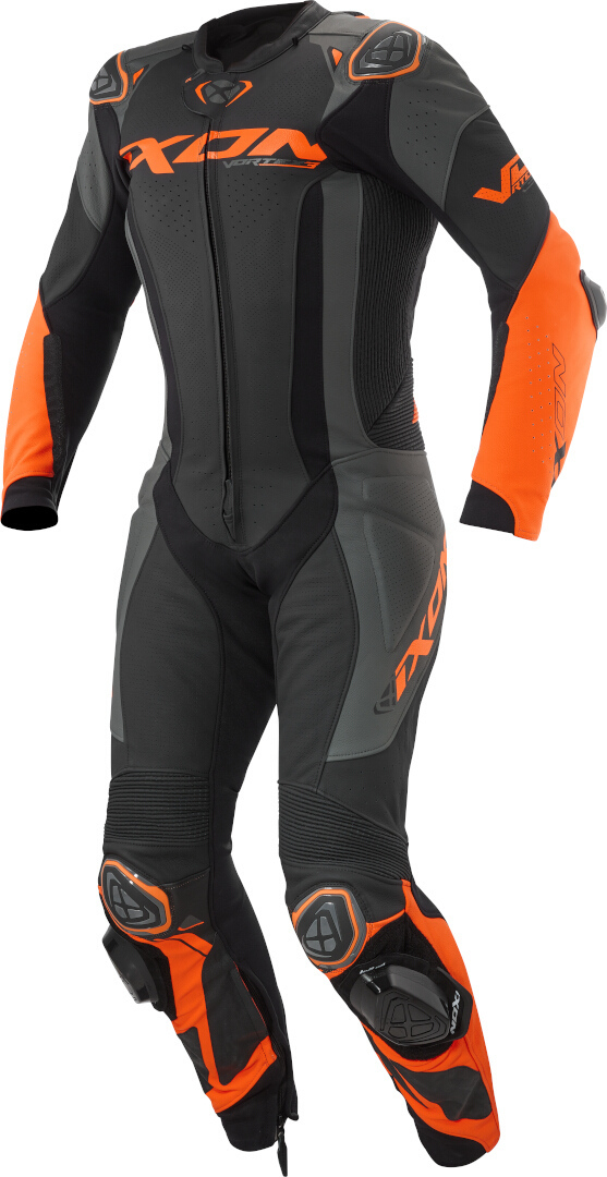 Bild von Ixon Vortex 3 1-Teiler Motorrad Lederkombi, schwarz-grau-orange, Größe 3XL für Männer