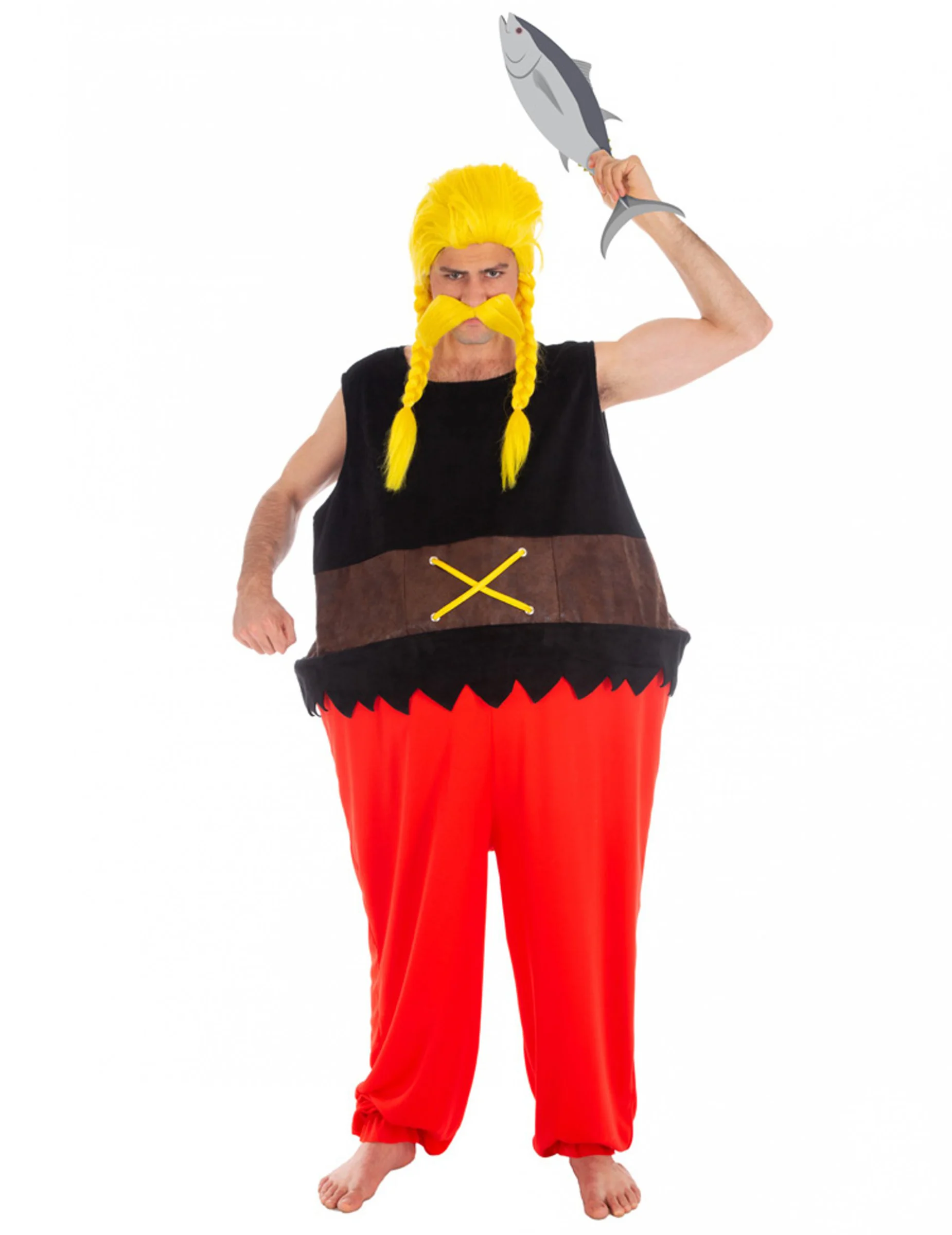 Bild von Verleihnix-Kostüm für Herren Asterix und Obelix Faschingskostüm schwarz-rot