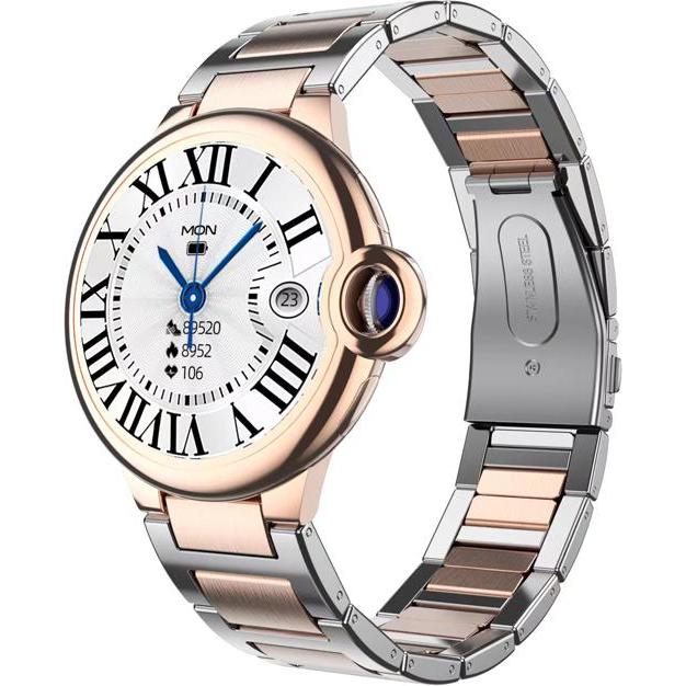 Bild von EKO Connected Watch 5.0 mit Mikrofon und Stahlarmband mit Faltschließe (Metall), Sportuhr + Smartwatch
