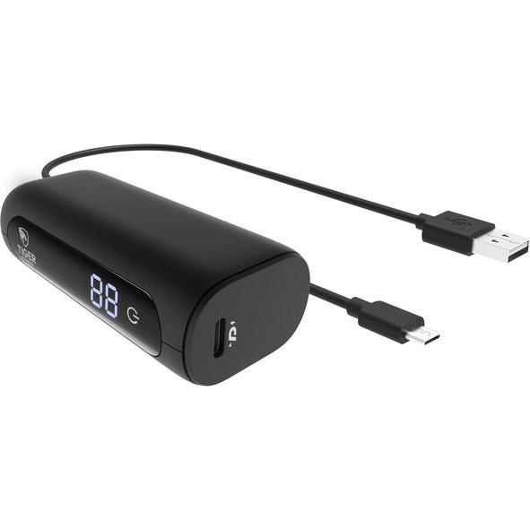 Bild von Muvit TIGER POWER POWERBANK 5000MAH PD + QC AVEC 2 CABLE TYPE C NOIR (5000 mAh, 18 W), Powerbank, Schwarz