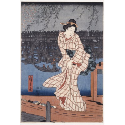 Bild von Grafika Kids Hiroshige Utagawa: Abend auf dem Sumida-Fluss, 1847-1848 12 Teile Puzzle Grafika-F-30895