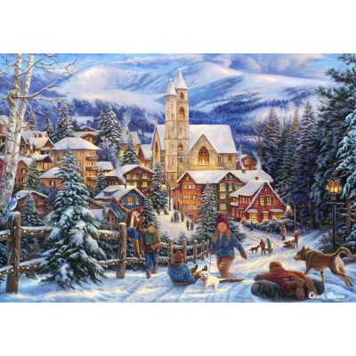 Bild von Grafika Chuck Pinson - Sledding To Town 1000 Teile Puzzle Grafika-F-33206