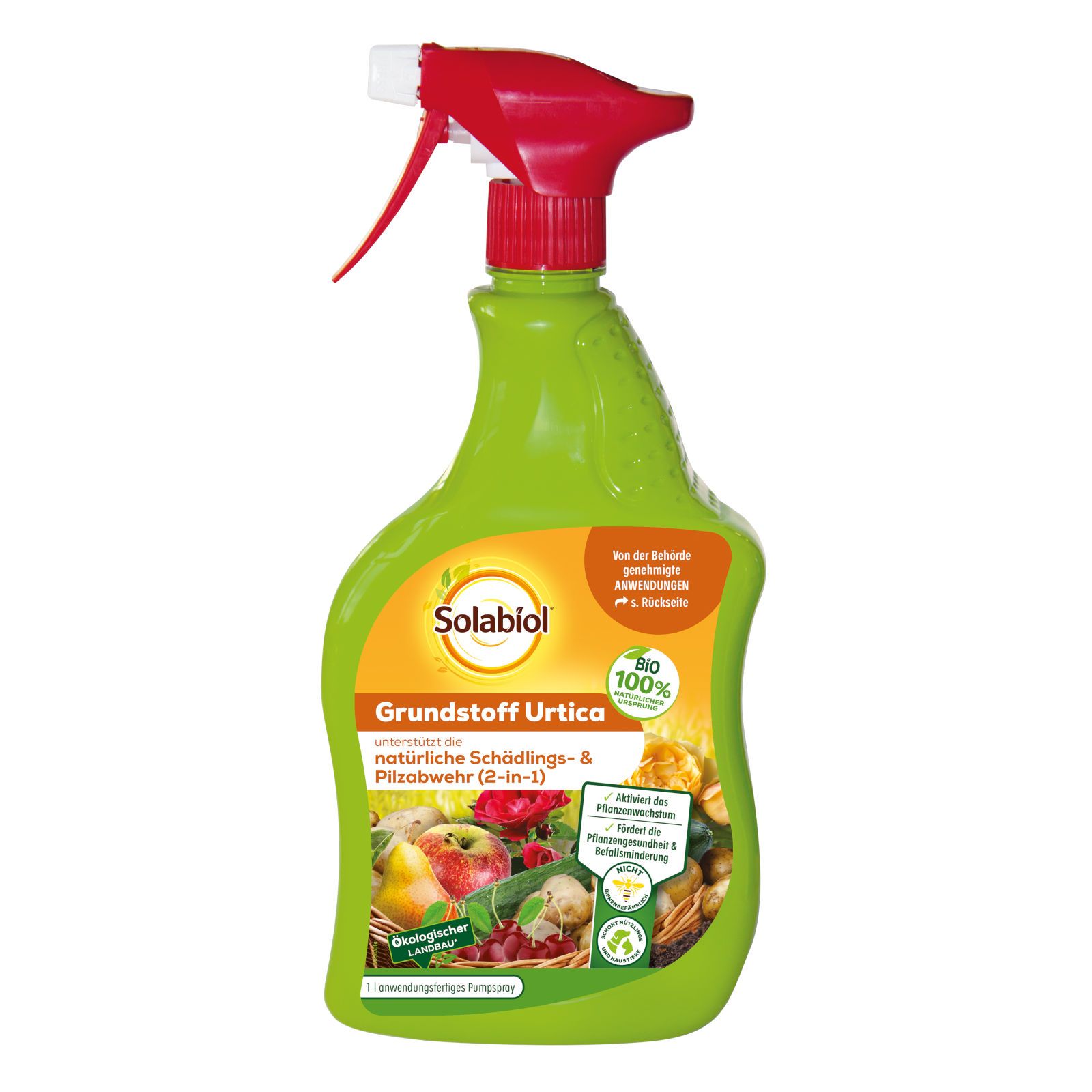 Bild von Solabiol Grundstoff Urtica Spray, anwendungsfertige natürliche Abwehr von Schädlingen und Pilzkrankheiten an Pflanzen, 1 l Spray