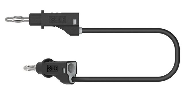 Bild von voelkner selection Electro PJP 2110-CD1-50N Messleitung [Bananenstecker - Bananenstecker] 50 cm Schwarz 1 St. Kabelzubehör