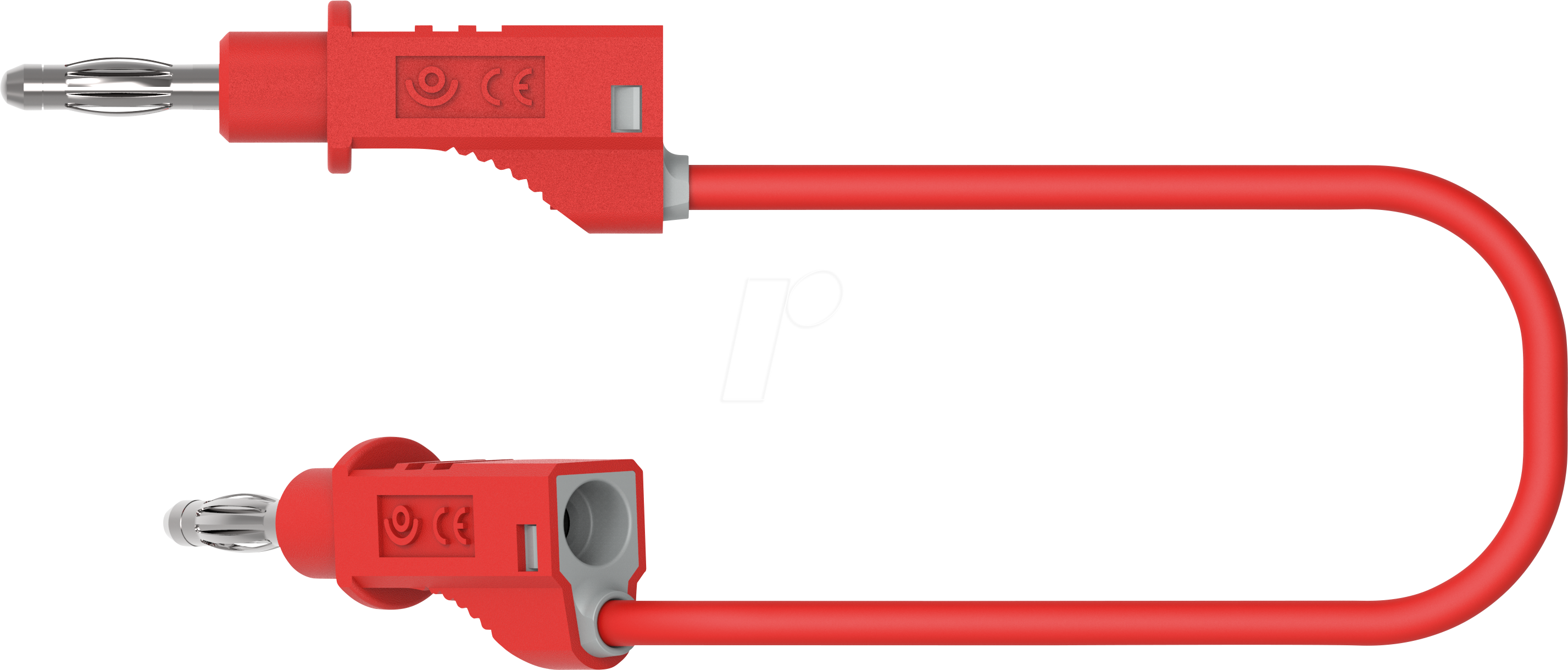 Bild von PJP 2112-50R - Messleitung, 1,0 mm², 0,5 m, rot, stapelbar