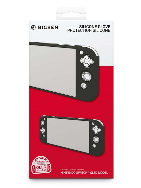 Bild von BigBen Switch OLED Schutzhülle Silikon Glove Case schwarz BB010640 Zubehör Nintendo