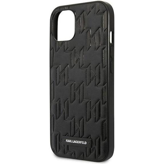 Bild von Karl Lagerfeld KLHCP13SMNMP1K iPhone 13 mini 5,4 "hardcase black / black Monogram Plaque (Apple iPhone 13 mini), Smartphone Hülle, Schwarz