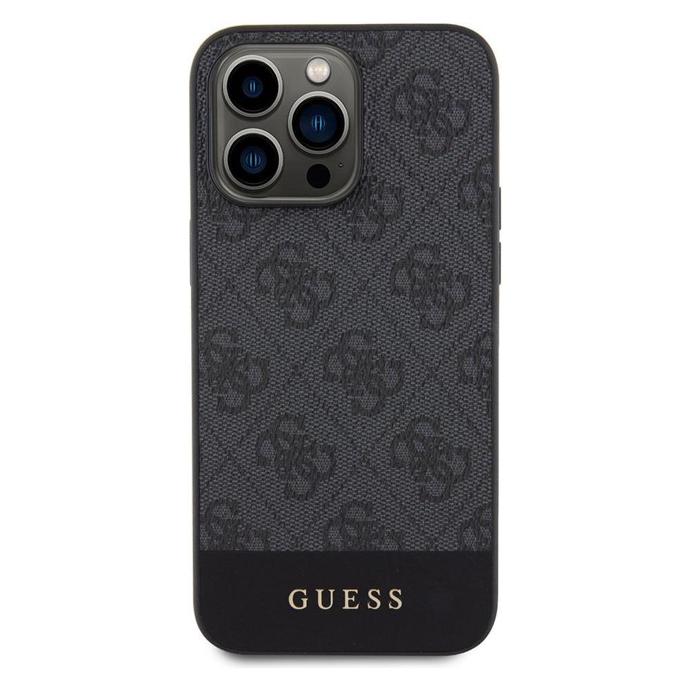 Bild von Guess PU 4G Stripe Case für Apple iPhone 15 Pro Max - grey (Apple iPhone 15 Pro Max), Smartphone Hülle, Grau