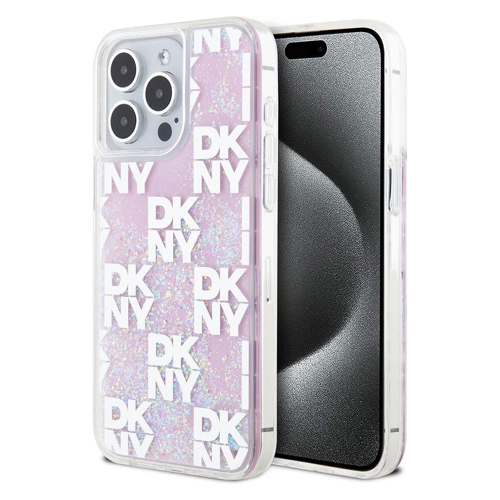 Bild von DKNY DKHCP15XLCPEPP iPhone 15 Pro Max 6.7" różowy/pink hardcase Liquid Glitter Multilogo (Apple iPhone 15 Pro Max), Smartphone Hülle, Weiss