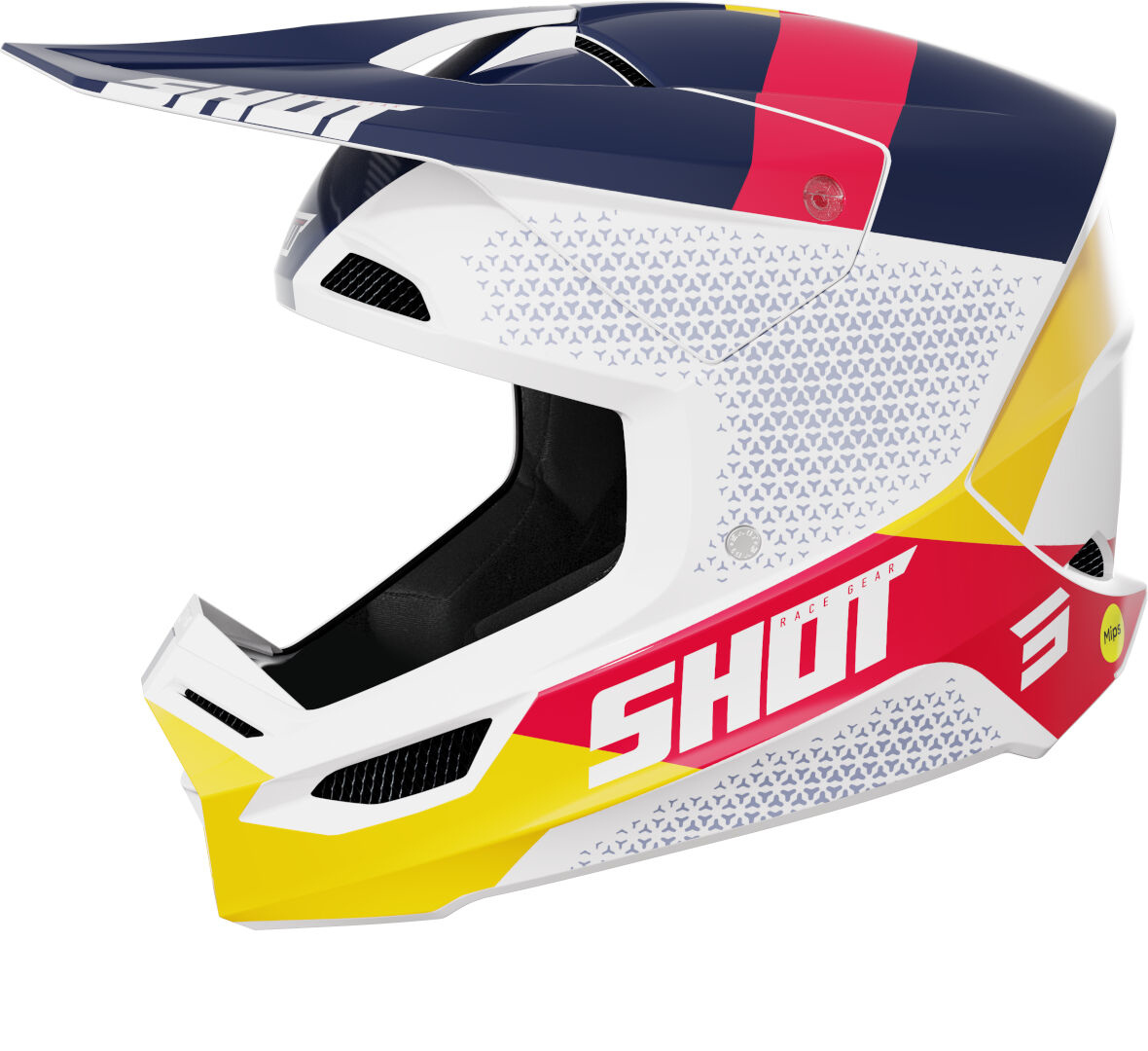 Bild von Shot Race Ridge Motocross Helm, schwarz-weiss-gelb, Größe XL für Männer