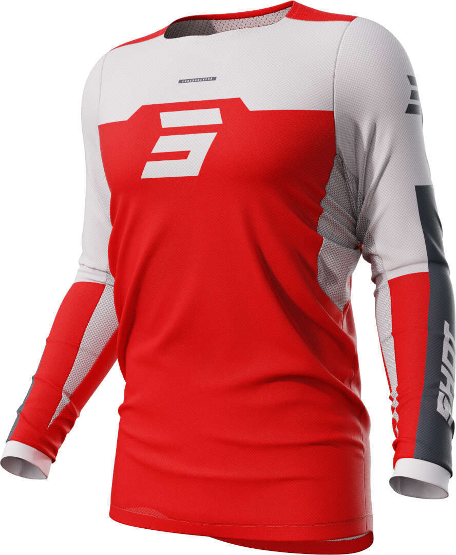 Bild von Shot Contact Iron Motocross Jersey, weiss-rot, Größe XS für Männer