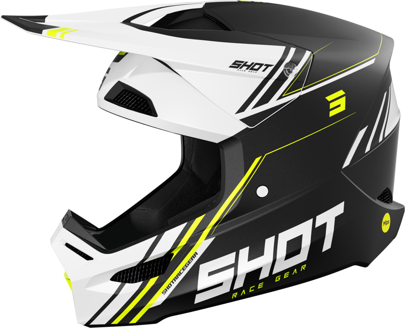 Bild von Shot Race Sprint Motocross Helm, schwarz-weiss-gelb, Größe XL für Männer