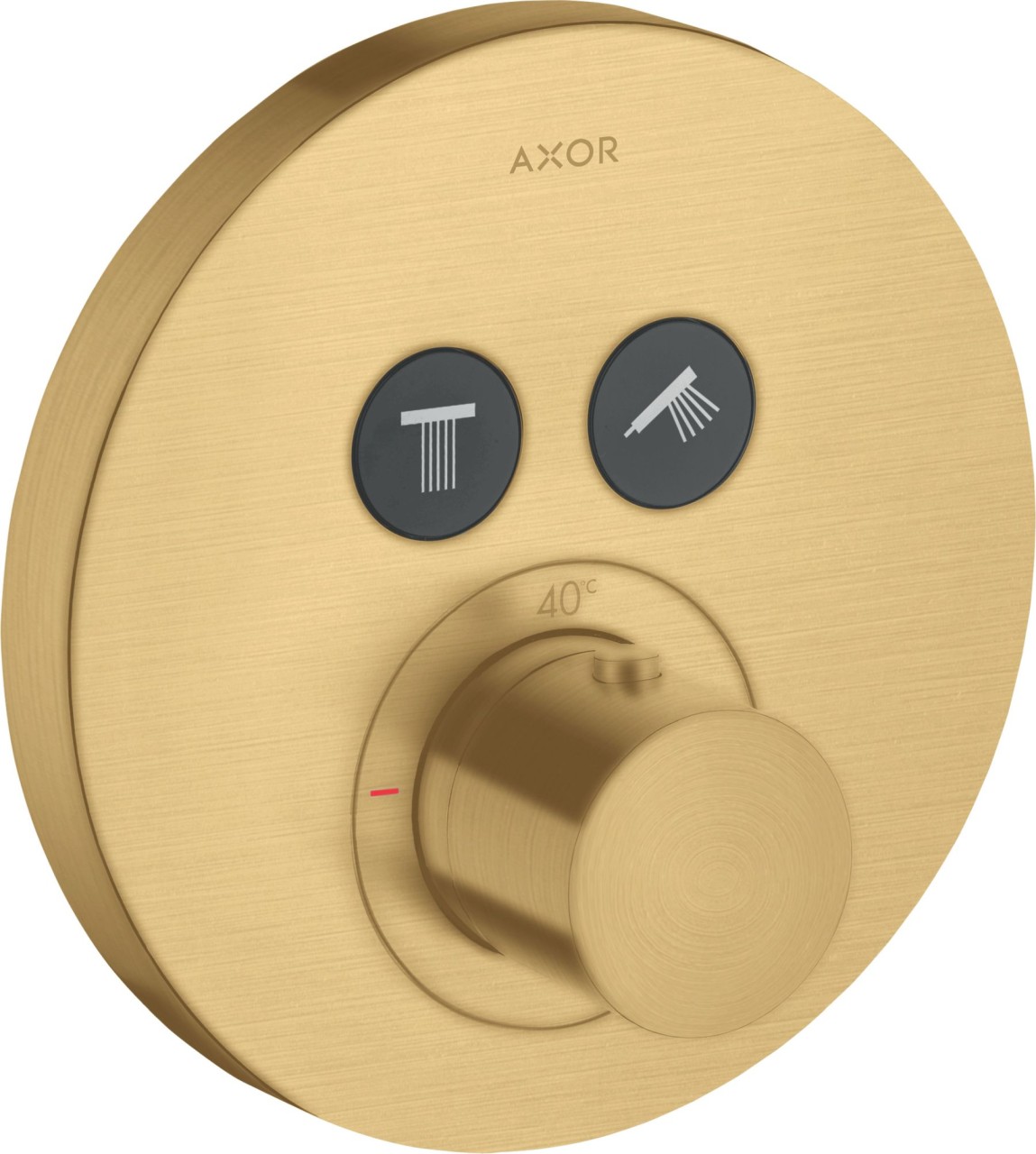 Bild von 2 Verbrauchergleichzeitige Nutzung von mehreren Verbrauchernkomfortables Ein-/Ausschalten von  2 Verbrauchern über Select-ButtonThermostatkartusche zur Regelung der TemperaturSicherheitssperre bei 40 ° CTemperaturbegrenzung einstellbarDurchflussmenge oberer Abgang:25 l/minDurchflussmenge unterer Abgang:23 l/minLieferumfang: Thermostat wird geliefert mit Tasten Rain large und HandbrauseGeräuschgruppe: IDurchflussklasse: D, B