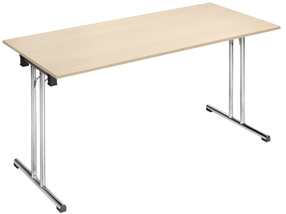 Bild von SODEMATUB Mehrzwecktisch ahorn rechteckig, Rundrohr chrom, 160,0 x 70,0 x 74,0 cm