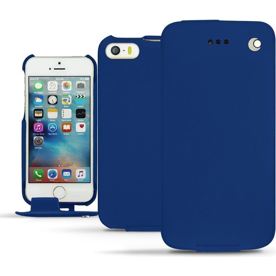 Bild von Noreve Lederschutzhülle vertikal (Apple iPhone SE), Smartphone Hülle, Blau
