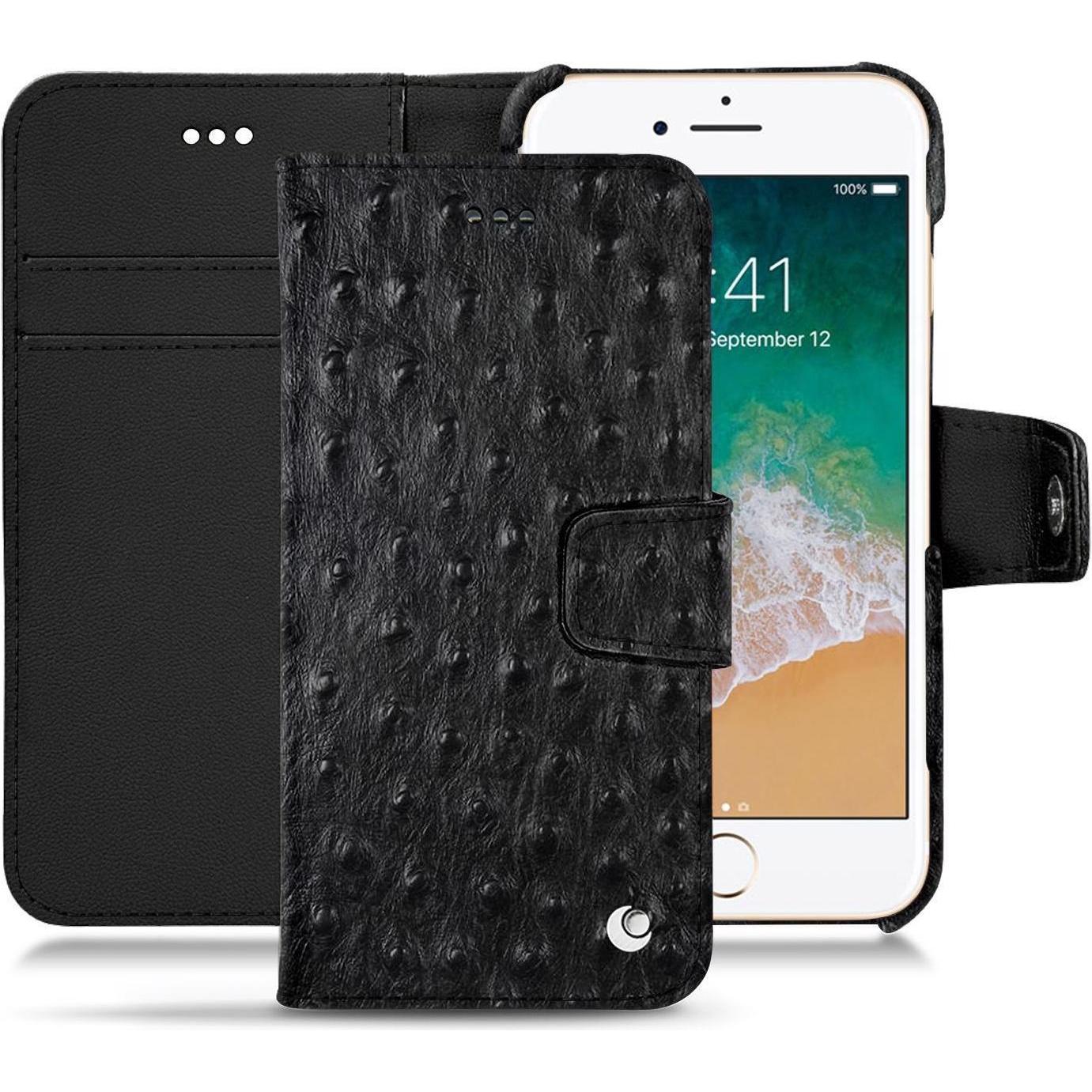 Bild von Noreve Lederschutzhülle Wallet (Apple iPhone 7), Smartphone Hülle, Schwarz