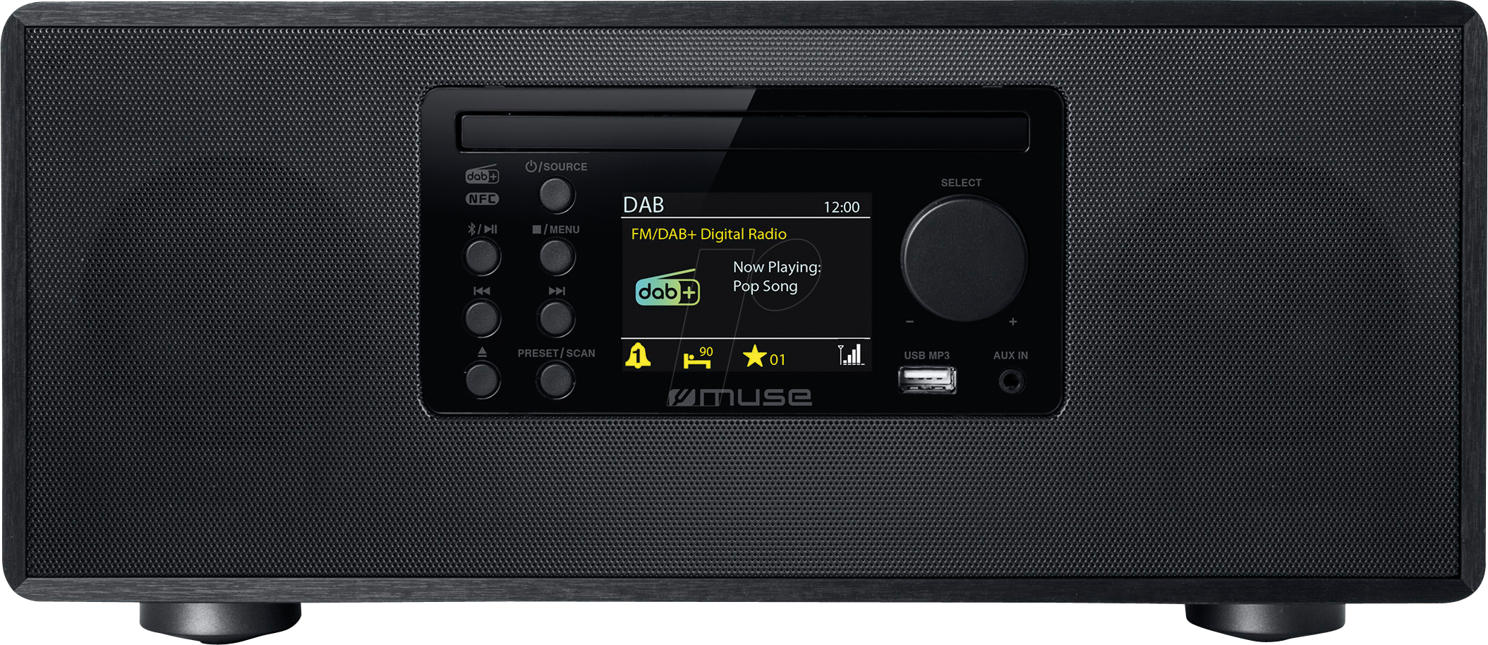 Bild von Micro System, CD-Player, DAB FM PLL Radio, Bluetooth, MUSE - (M-695 DBT) LCD-Display, NFC-Auto-Pairing-Funktion, 60 Watt, schwarz