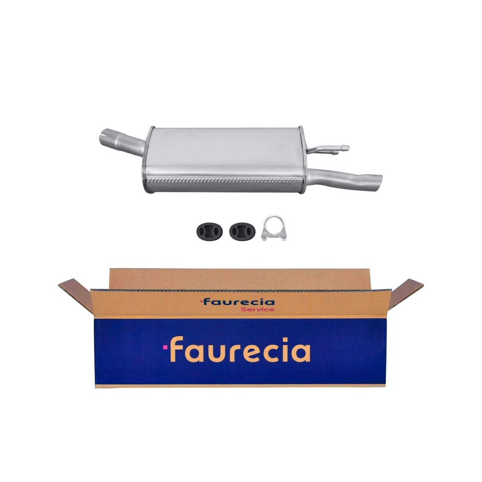 Bild von HELLA 8LD 366 031-181 Endschalldämpfer Endtopf, Auspuff Endtopf, Nachschalldämpfer hinten mit Anbauteilen OPEL: Corsa B Hatchback