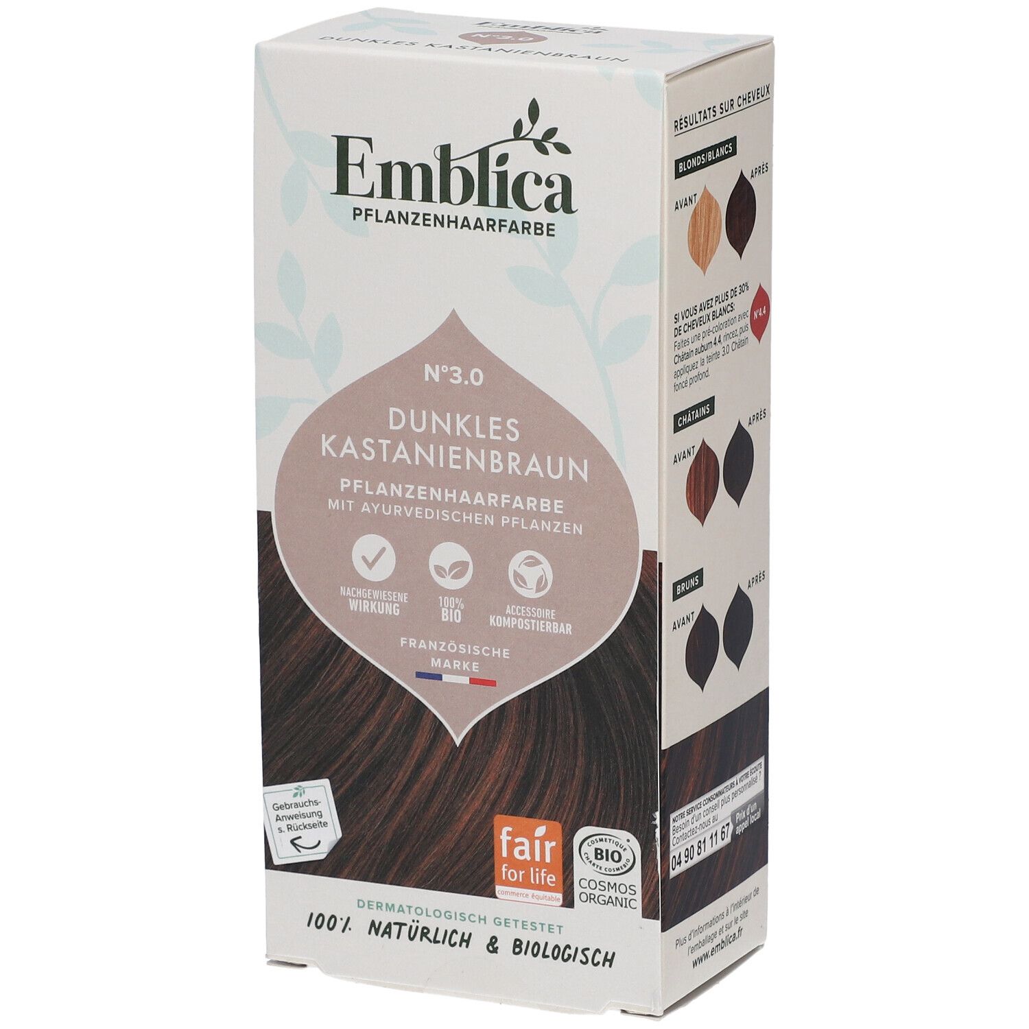 Bild von Emblica Pflanzenhaarfarbe Tiefdunkles Kastanienbraun 3.0 - 100 g
