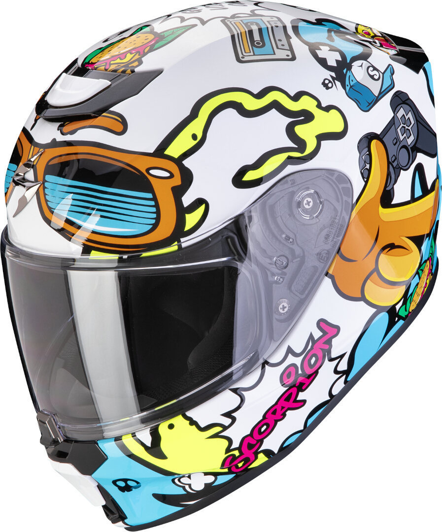 Bild von Scorpion Exo Motorradhelm Scorpion Exo-JNR Air Fun Weiss / Blau M