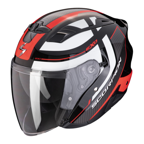 Bild von Scorpion Exo-230 Pul Jethelm in Schwarz-Weiß-Rot für Männer