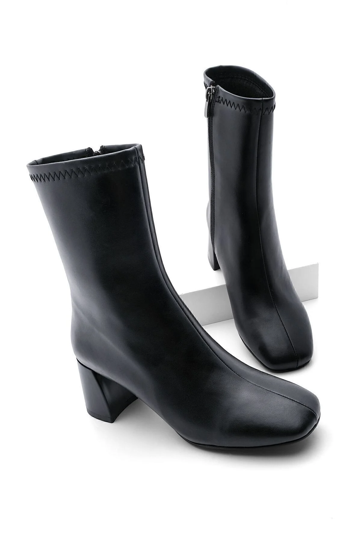 Bild von Marjin Stiefelette Schwarz Blockabsatz für Damen - 37