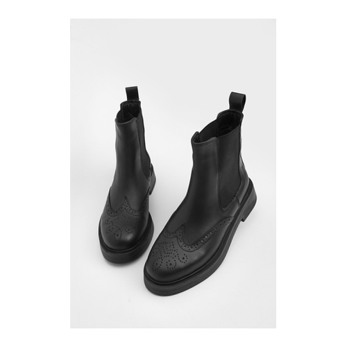 Bild von Elegante Marjin Stiefel Aus Echtem Leder für Damen – Yestin in Schwarz
