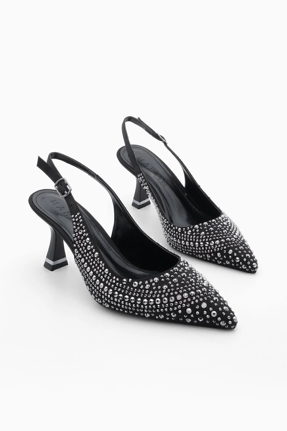 Bild von Marjin Abendkleid Mit Spitzer Zehenpartie Und Offenem Rücken, Klassische Schuhe Mit Absatz, Ehlen Schwarz - 38