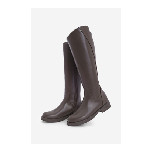Bild von Marjin Braune Sirante-Stiefel mit seitlichem Reißverschluss für Damen - Größe 38